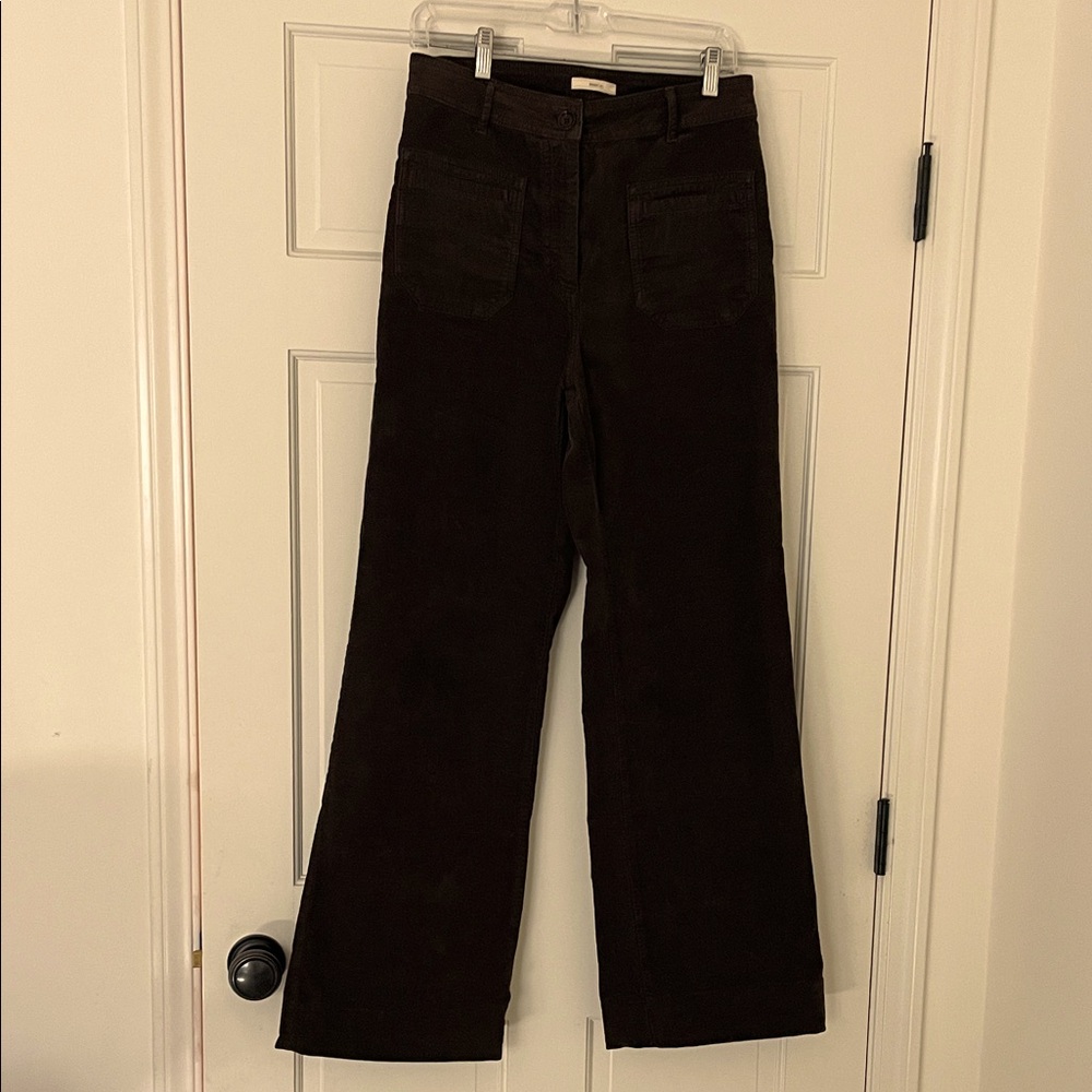 Sessun, chocolate brown, pin cord corduroy, Wide-Leg Pants, Size 4 (EU 40)